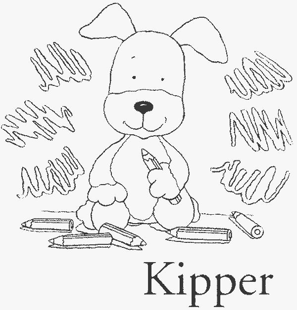 Word Party Coloring Pages
 Coloring kipper the dog characters