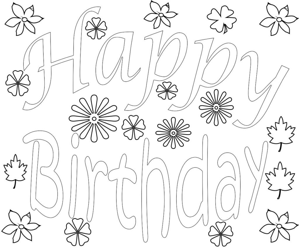 Word Party Coloring Pages
 Happy Birthday Coloring Pages For Adults Toddlers