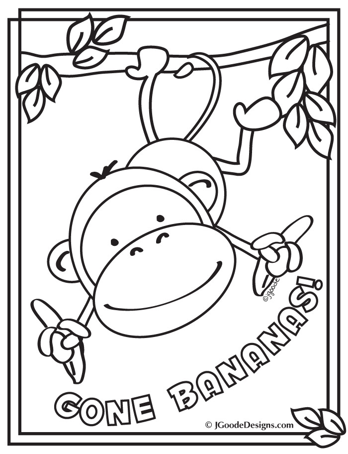 Word Party Coloring Pages
 Monkey Gone Bananas Coloring Page Printables for Kids