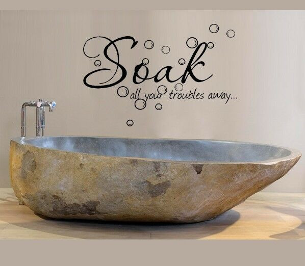 Best ideas about Words On Bathroom Walls
. Save or Pin SOAK ALL YOUR TROUBLES AWAY Words Bath Vinyl Decal Now.