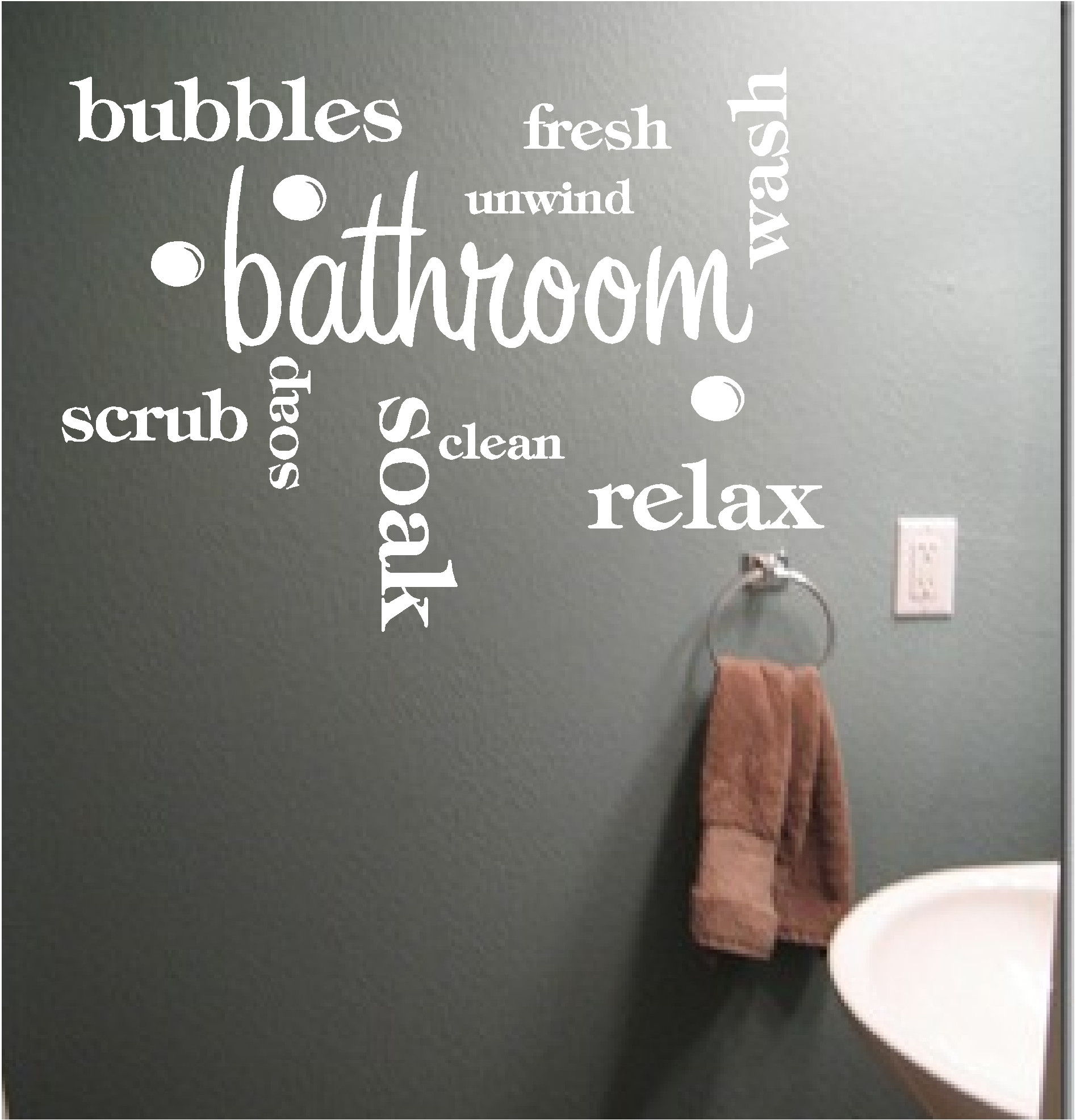 Best ideas about Words On Bathroom Walls
. Save or Pin BATHROOM WORD CLOUD vinyl wall art QUOTE sticker wash Now.