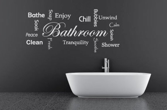 Best ideas about Words On Bathroom Walls
. Save or Pin Bathroom Decal Words Wall Sticker En Suite Shower Room Now.