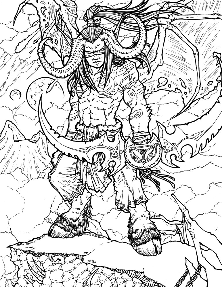 World Of Warcraft Printable Coloring Pages
 Illidan Stormrage Lineart by RizyuKaizen on DeviantArt