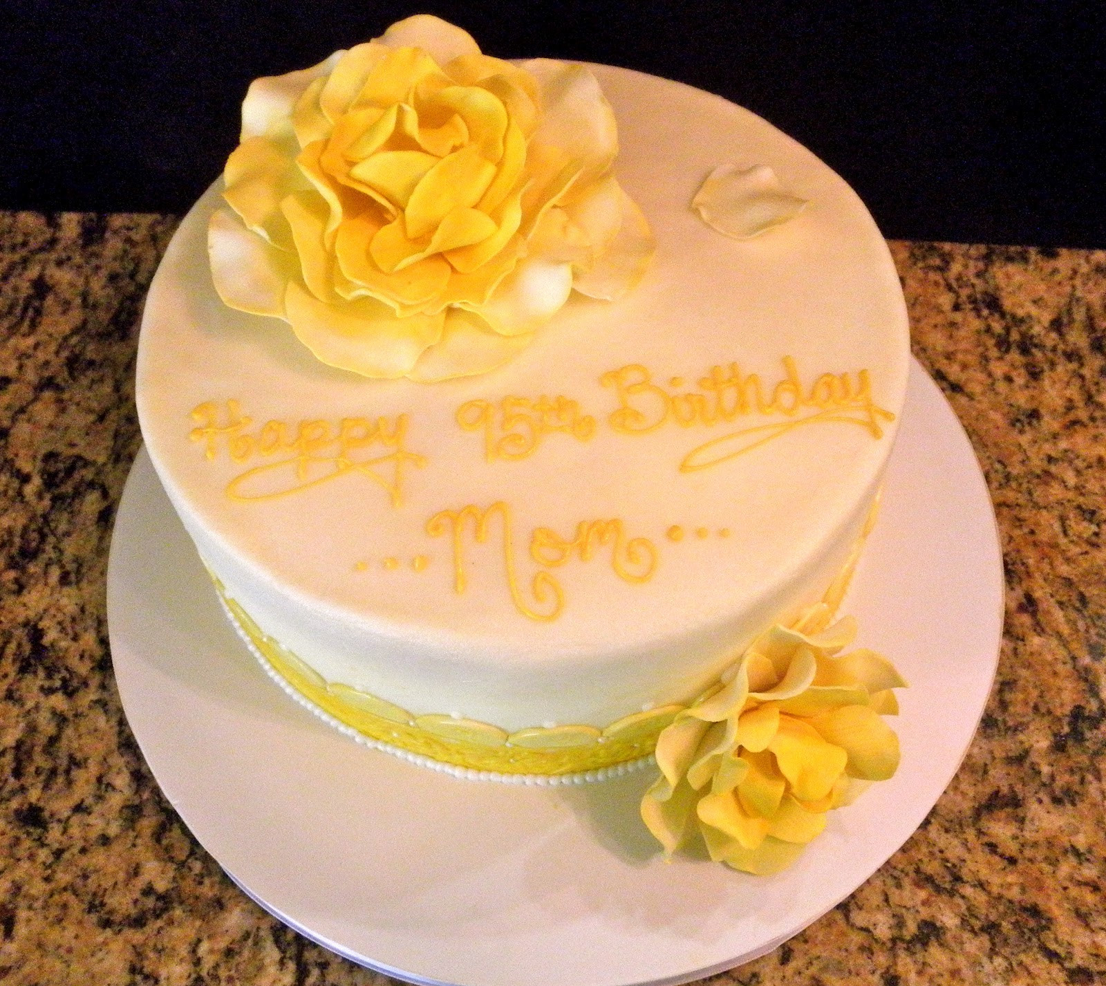 Yellow Birthday Cake
 Sweet T s Cake Design Yellow Rose Birthday Cake