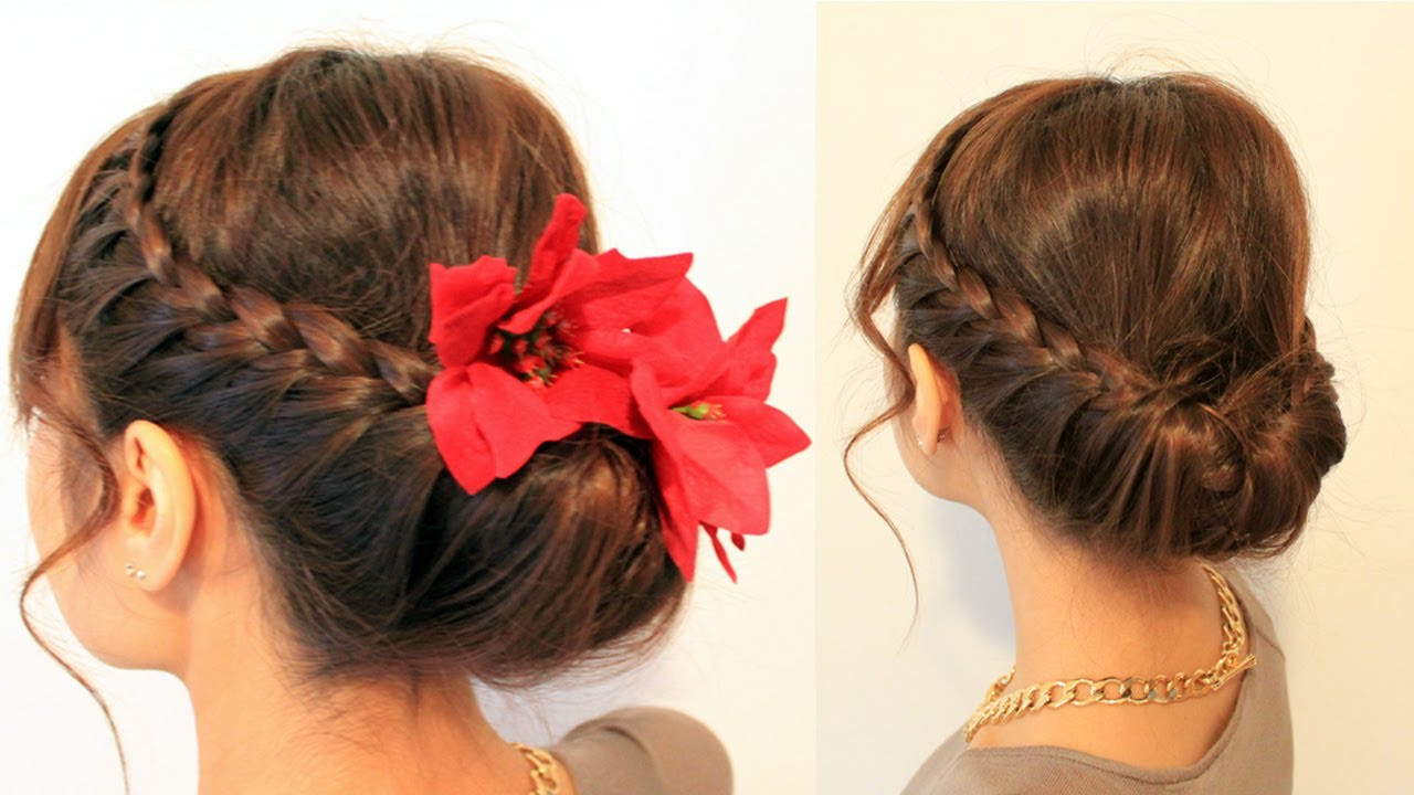 Youtube Updo Hairstyles
 Holiday Braided Updo Hairstyle for Medium Long Hair