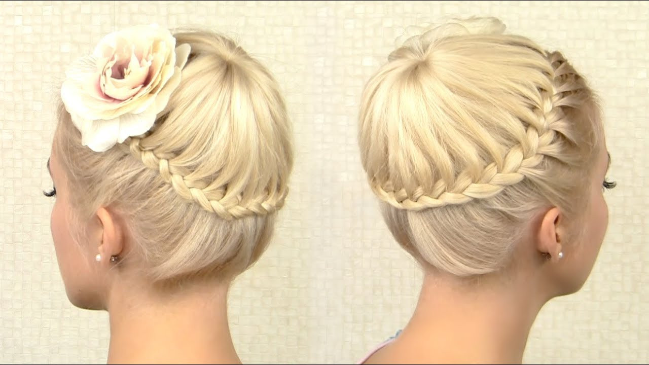 Youtube Updo Hairstyles
 Crown braid tutorial Prom updo hairstyle for medium long