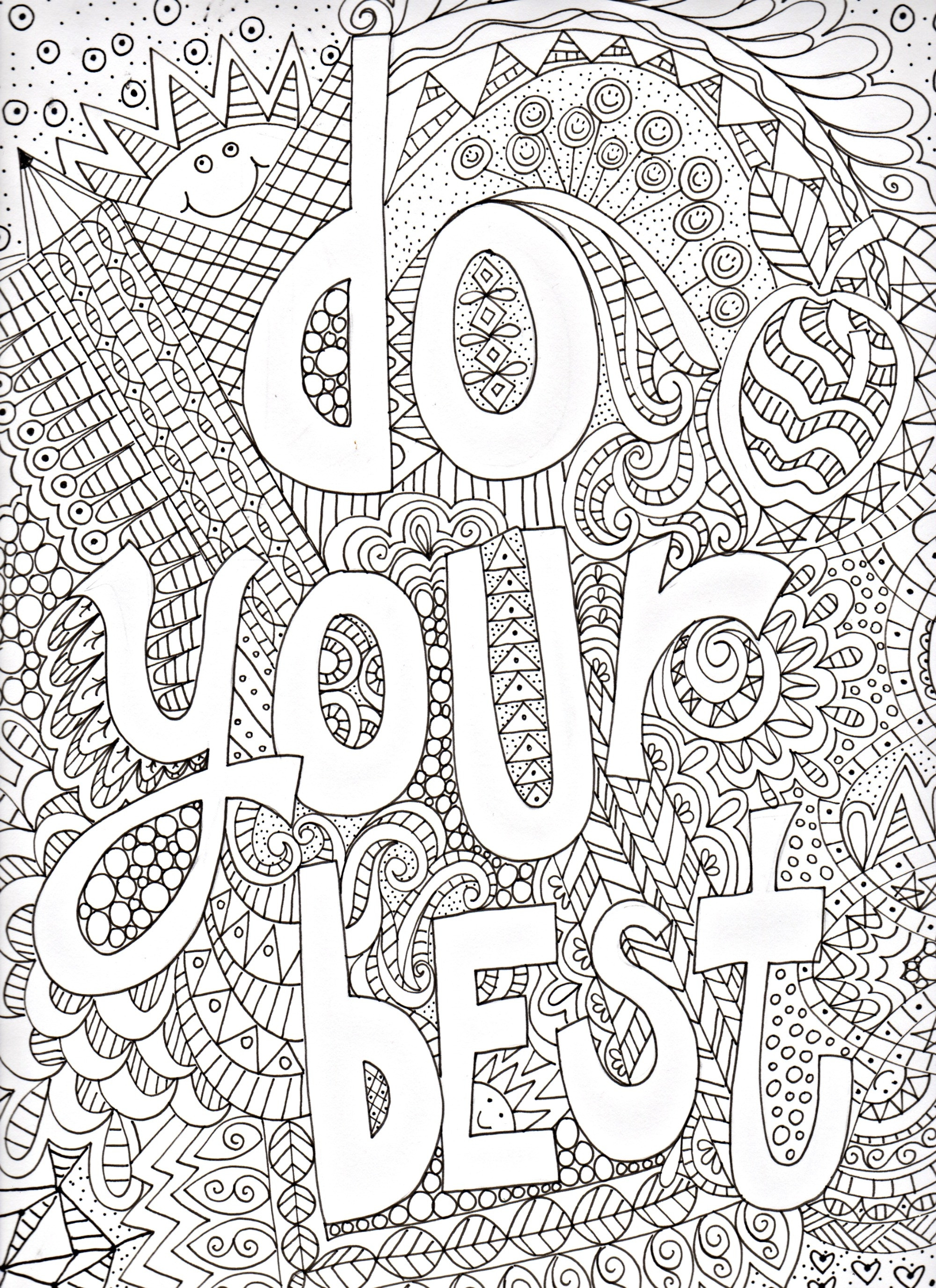 Zentangle Coloring Pages For Teens
 Doodles Coloring Pages Doodle Love You Colouring