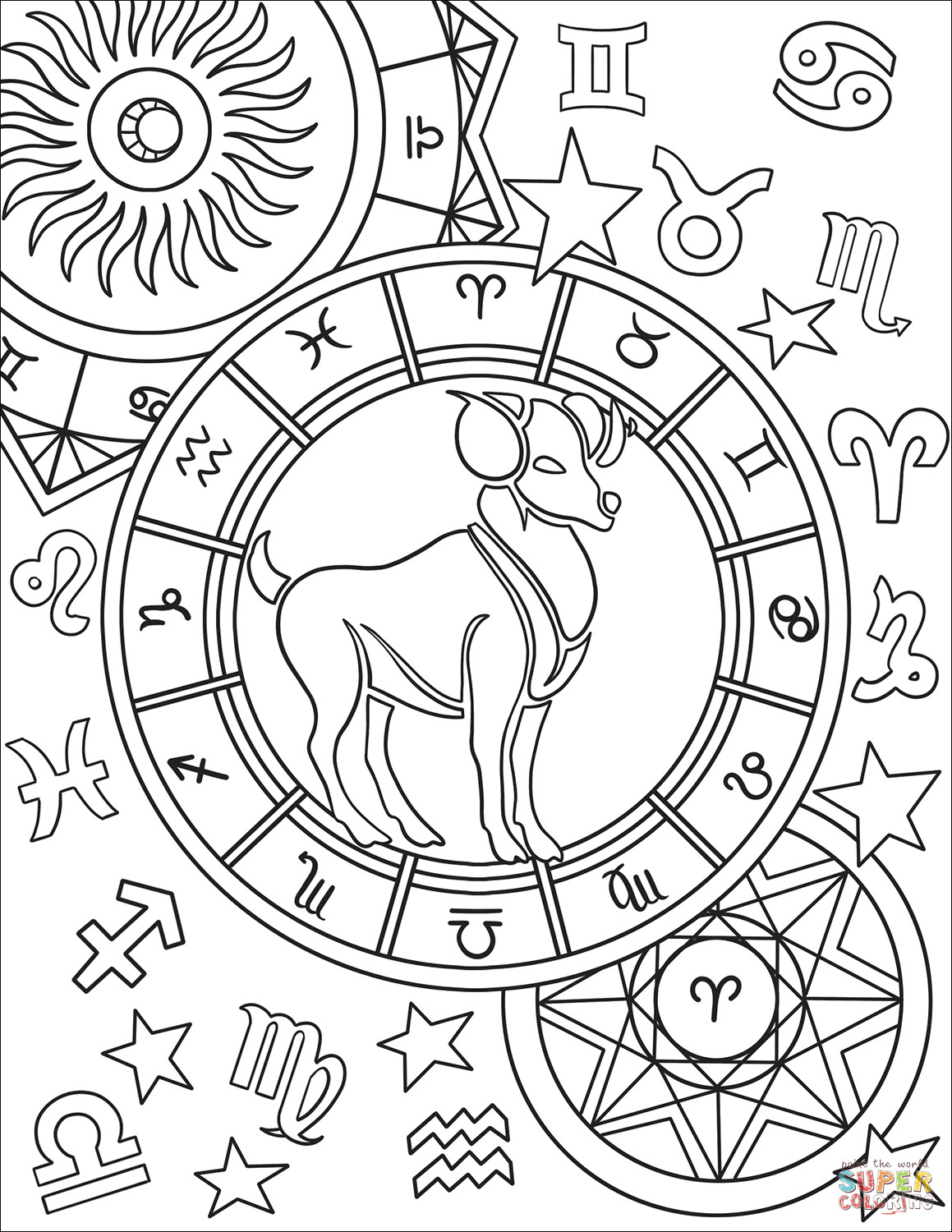 Zodiac Coloring Pages
 Zodiac Free Coloring Pages