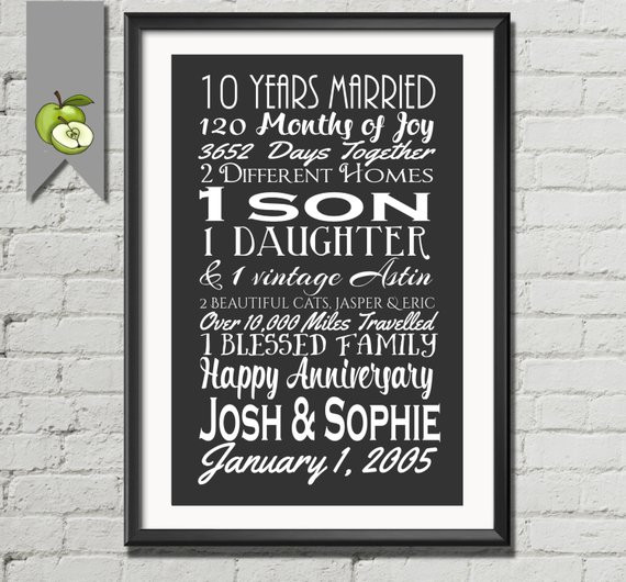 Best ideas about 10 Year Wedding Anniversary Gift Ideas For Her
. Save or Pin 10th anniversary t tenth anniversary t wife husband Now.