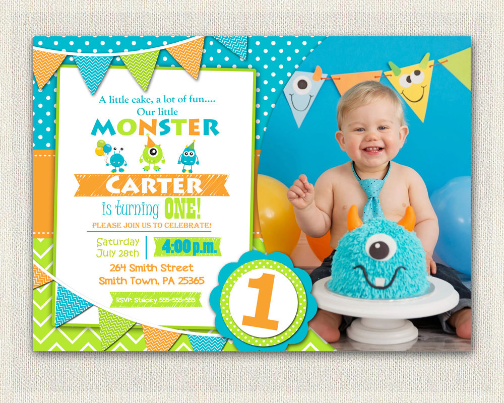 Best ideas about 1st Birthday Party Invitations
. Save or Pin First Birthday Invitation Boys monster 1st Birthday Boys Now.