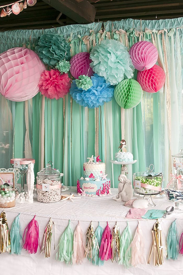 Best ideas about 1st Birthday Party Supplies Girl
. Save or Pin Kara s Party Ideas Littlest Mermaid 1st Birthday Party Now.