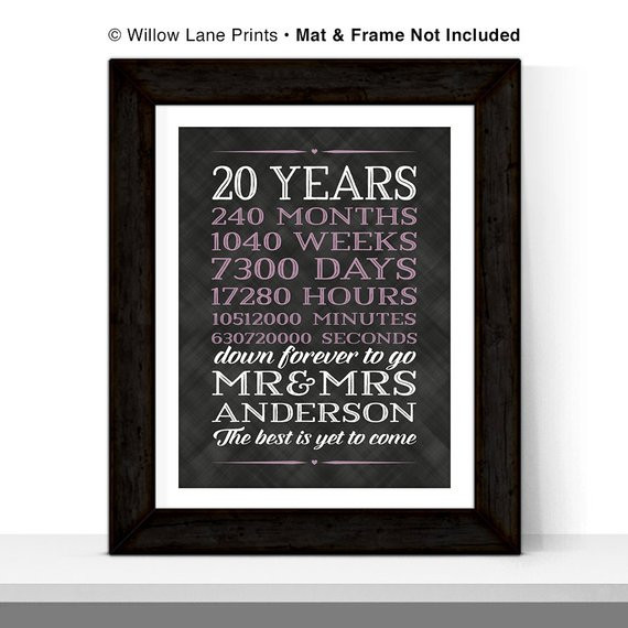 Best ideas about 20Th Wedding Anniversary Gift Ideas For Her
. Save or Pin 20th anniversary t for men women Now.