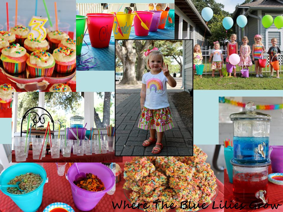 Best ideas about 3 Year Old Birthday Party Ideas
. Save or Pin Where The Blue Lilies Grow Rainbow Birthday Party for a Now.