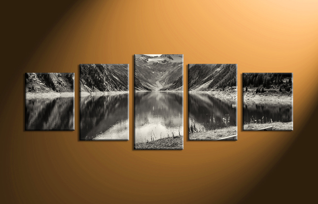 Best ideas about 5 Piece Wall Art
. Save or Pin 5 Piece Mountain Black and White Canvas Now.