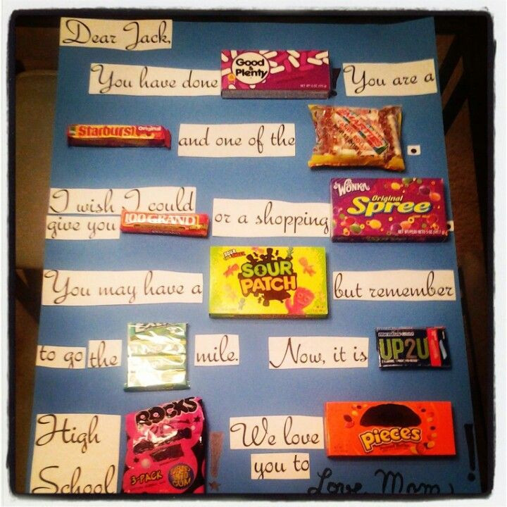 Best ideas about 5Th Grade Graduation Gift Ideas For Boys
. Save or Pin I just made this Candy gram for my son s middle school Now.