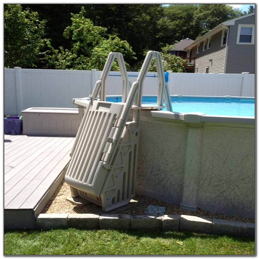 pool deck ladders above ground