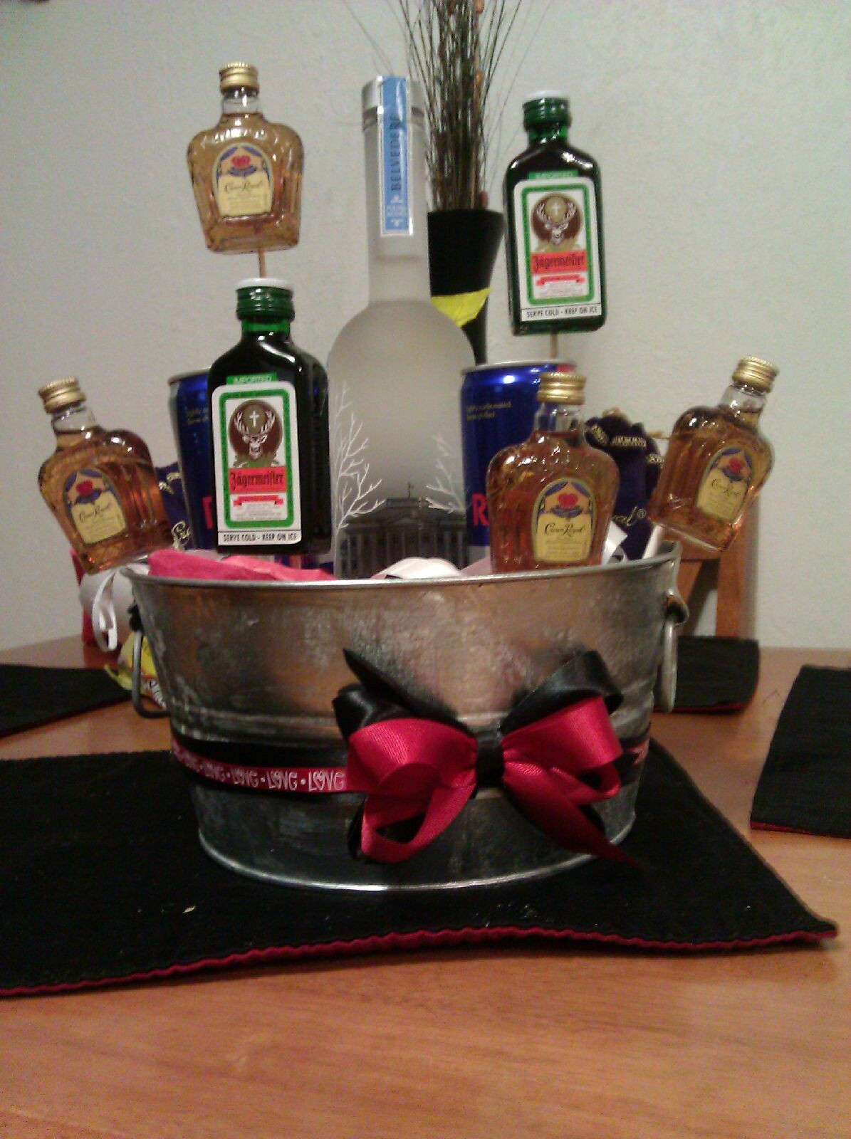 Best ideas about Alcohol Gift Basket Ideas
. Save or Pin Liquor basket for him Little projects Now.
