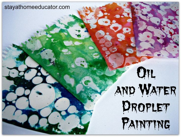 Best ideas about Arts And Craft For Teens
. Save or Pin Oil and Water Droplet Painting Stay At Home Educator Now.