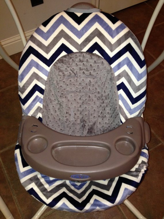 Best ideas about Baby Swing Cover
. Save or Pin Graco Baby Swing Cover Blues and Gray Chevron by KimsWhimsy Now.