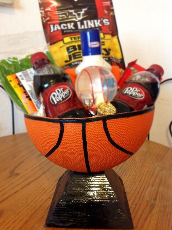 Best ideas about Basketball Gift Ideas
. Save or Pin Basketball "basket" I made for my boyfriend with stuff he Now.