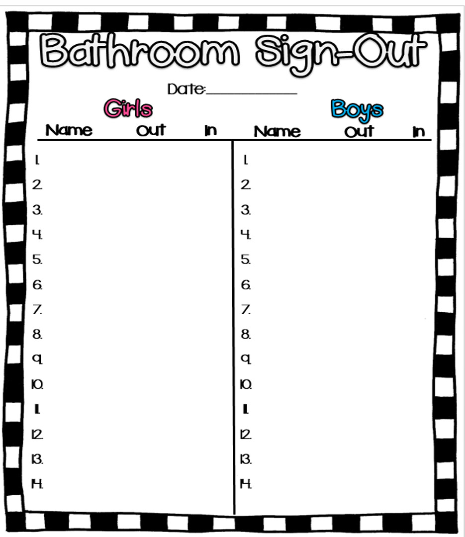 Best ideas about Bathroom Sign Out Sheet
. Save or Pin Snazzy In Second Back2School Link Up Procedures & Policies Now.