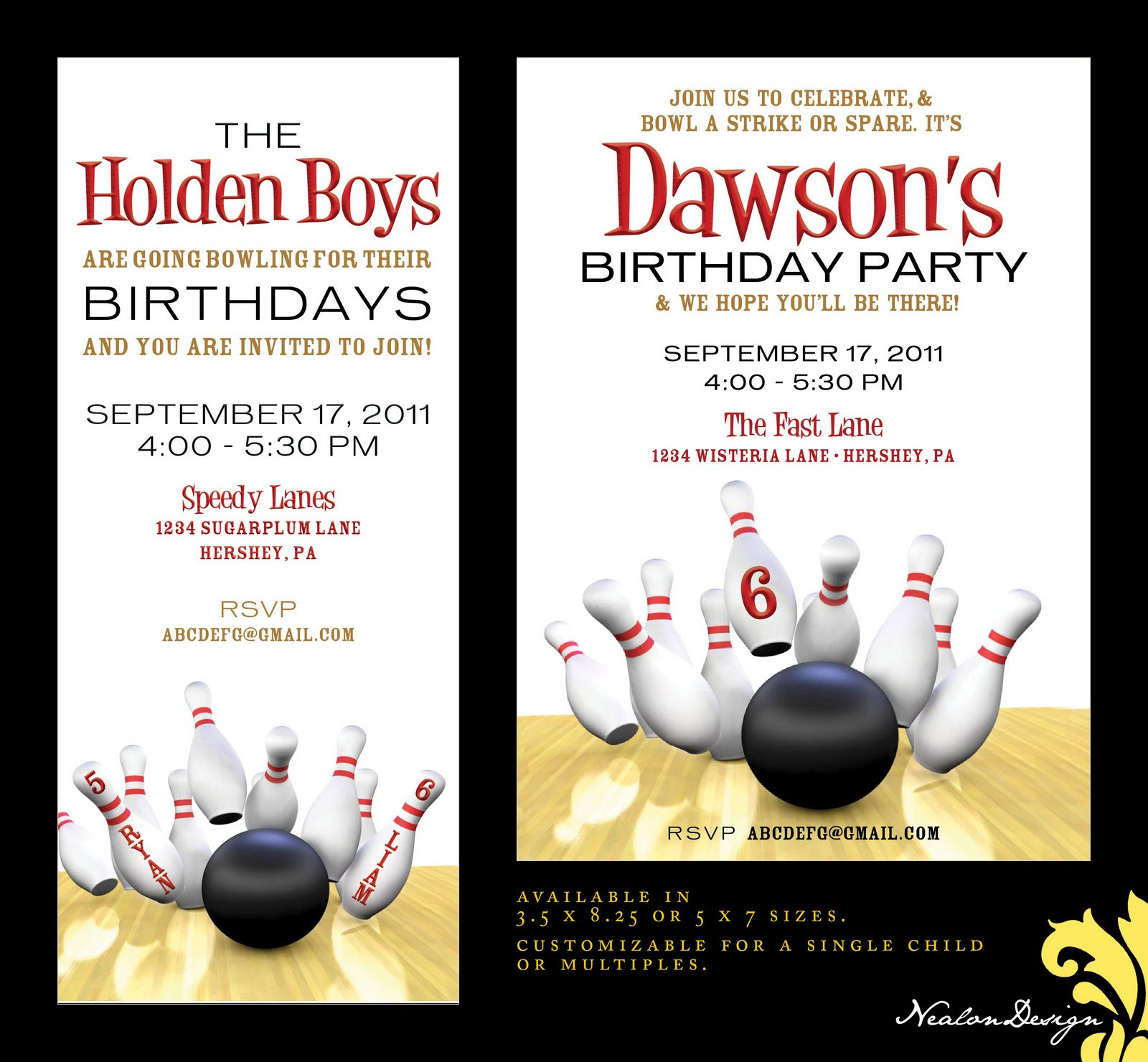 Best ideas about Birthday Bowling Invitations
. Save or Pin Nealon Design A Bowling Birthday Party Now.