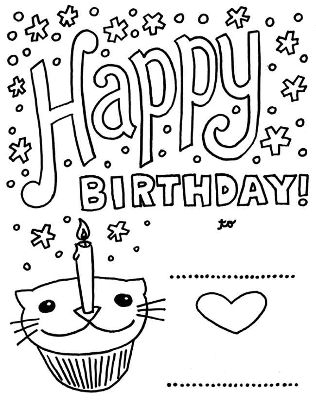 Best ideas about Birthday Card Coloring Page
. Save or Pin happy birthday printable cards to color Now.