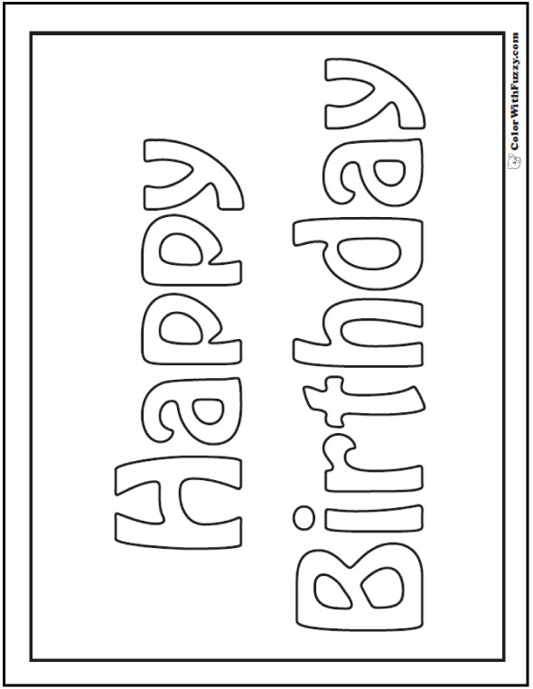 Best ideas about Birthday Card Coloring Page
. Save or Pin 55 Birthday Coloring Pages Customizable PDF Now.