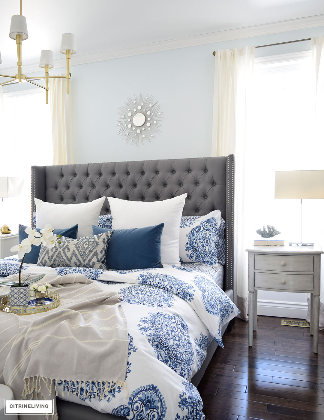 Best ideas about Blue And White Bedroom
. Save or Pin CITRINELIVING SPRING IN FULL SWING HOME TOUR 2017 Now.