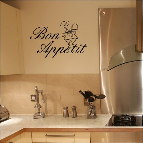 Best ideas about Bon Appetit Kitchen Decor
. Save or Pin New Bon Appetit With Chef wall saying vinyl lettering art Now.