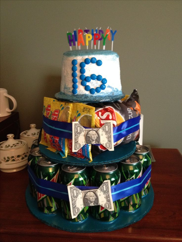 Best ideas about Boy Birthday Gifts Ideas
. Save or Pin Sweet 16 birthday t for a boy Mountain Dew soda chips Now.