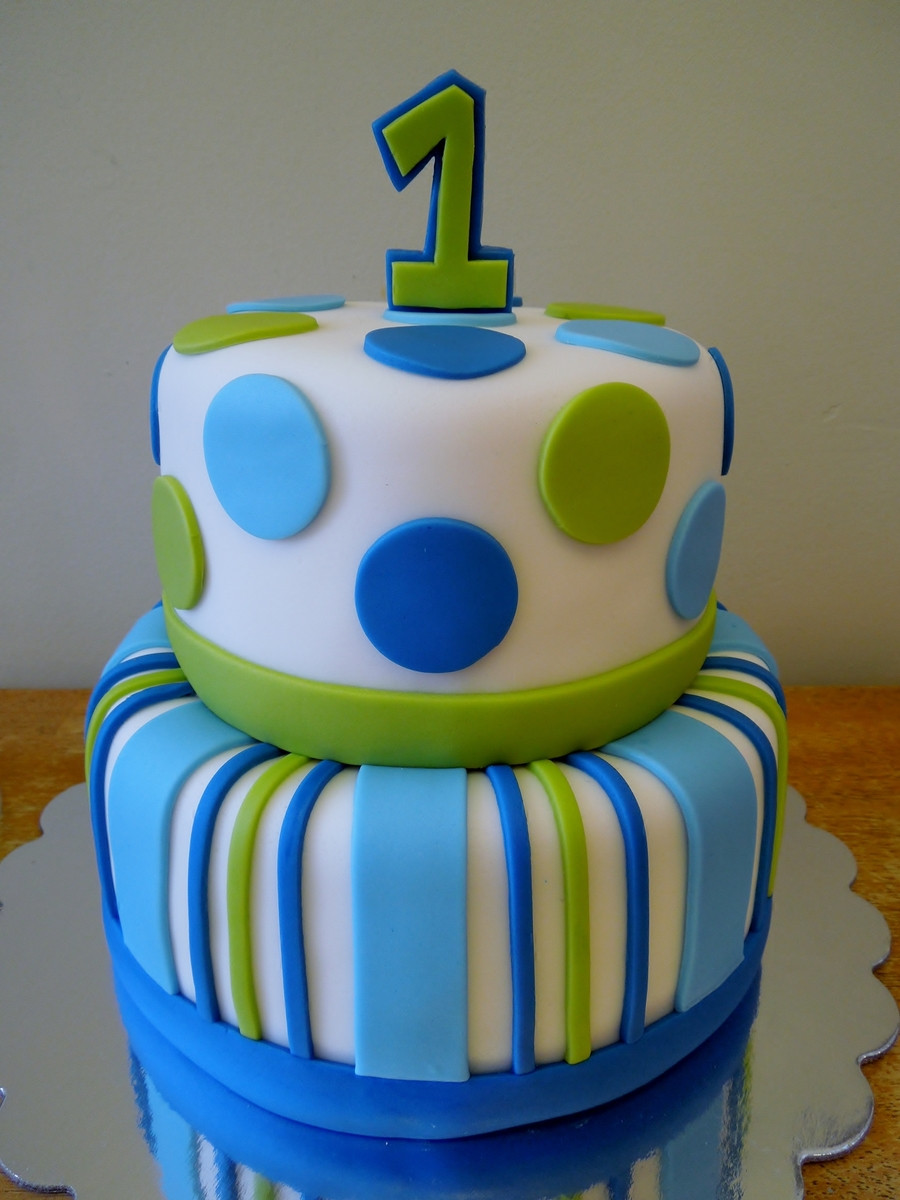 Best ideas about Boy First Birthday Cake
. Save or Pin Stripes & Dots Boys 1St Birthday CakeCentral Now.