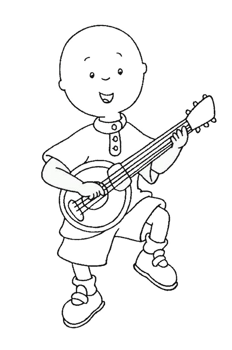 Best ideas about Caillou Coloring Sheets For Boys
. Save or Pin Caillou coloring pages playing guitar ColoringStar Now.