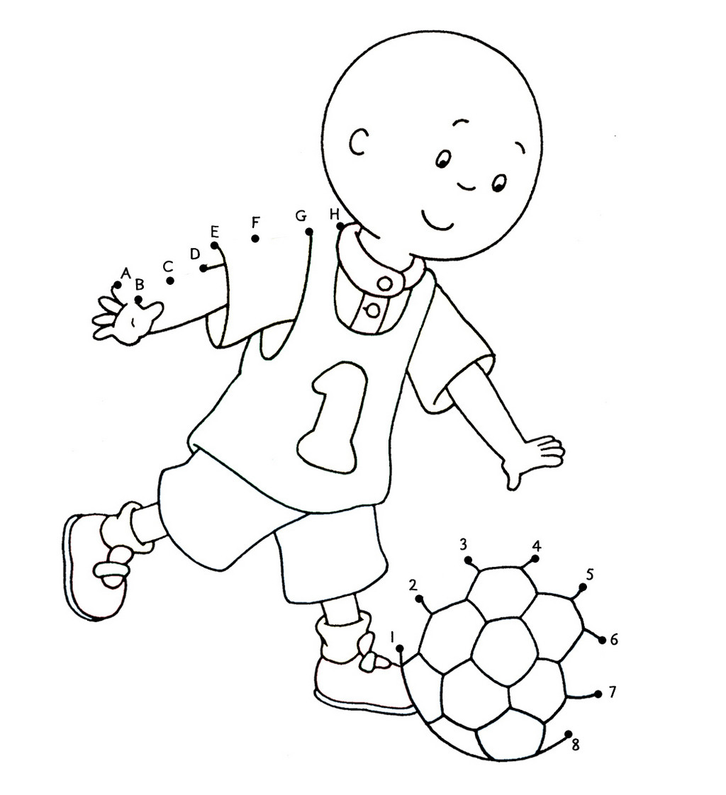 Best ideas about Caillou Coloring Sheets For Boys
. Save or Pin Caillou playing soccer connect the dots page Now.