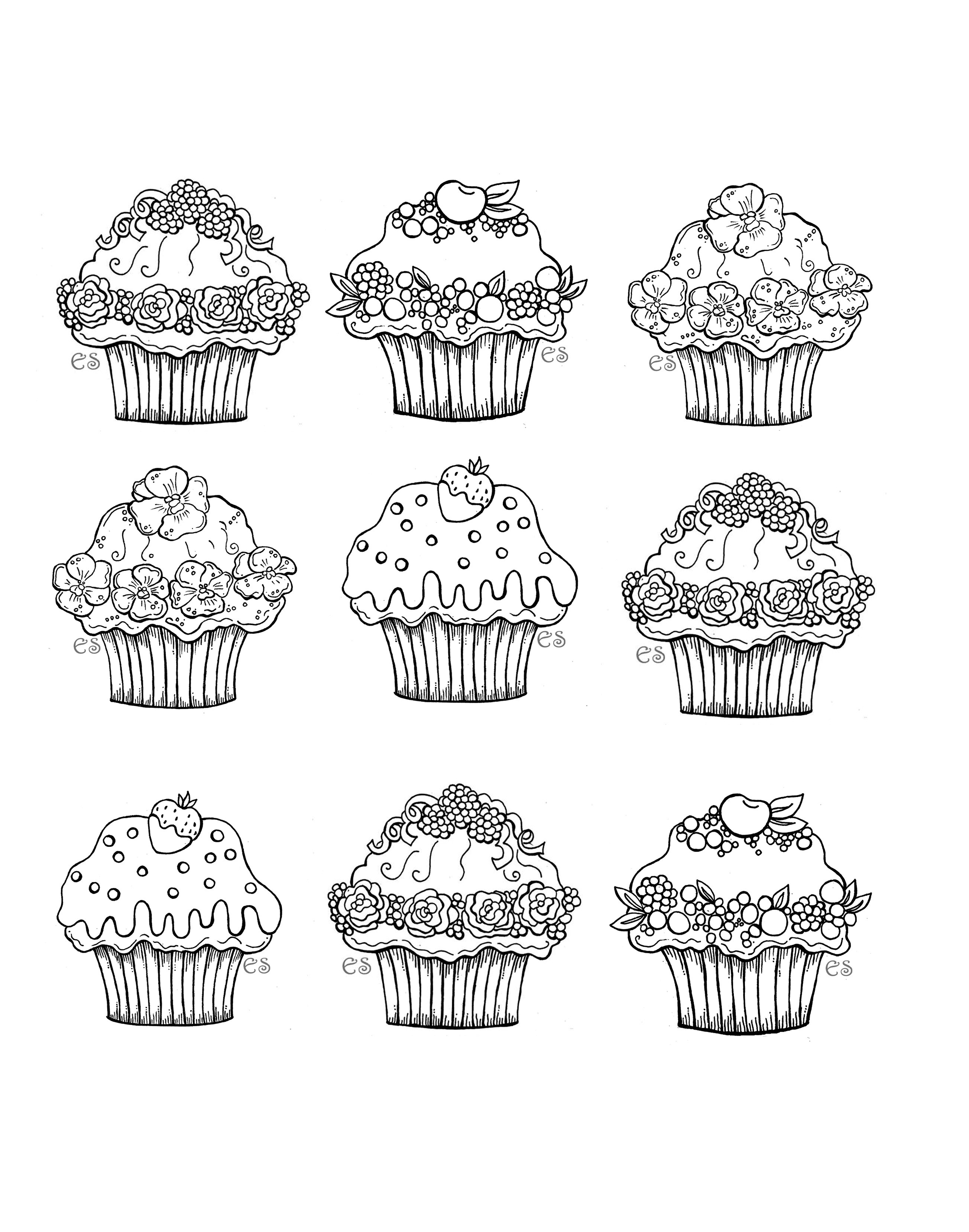 Best ideas about Cake Coloring Pages For Adults
. Save or Pin Six cute cupcakes Cupcakes Adult Coloring Pages Now.