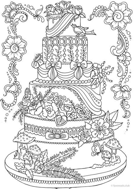 Best ideas about Cake Coloring Pages For Adults
. Save or Pin Cake Printable Adult Coloring Page from Favoreads Coloring Now.