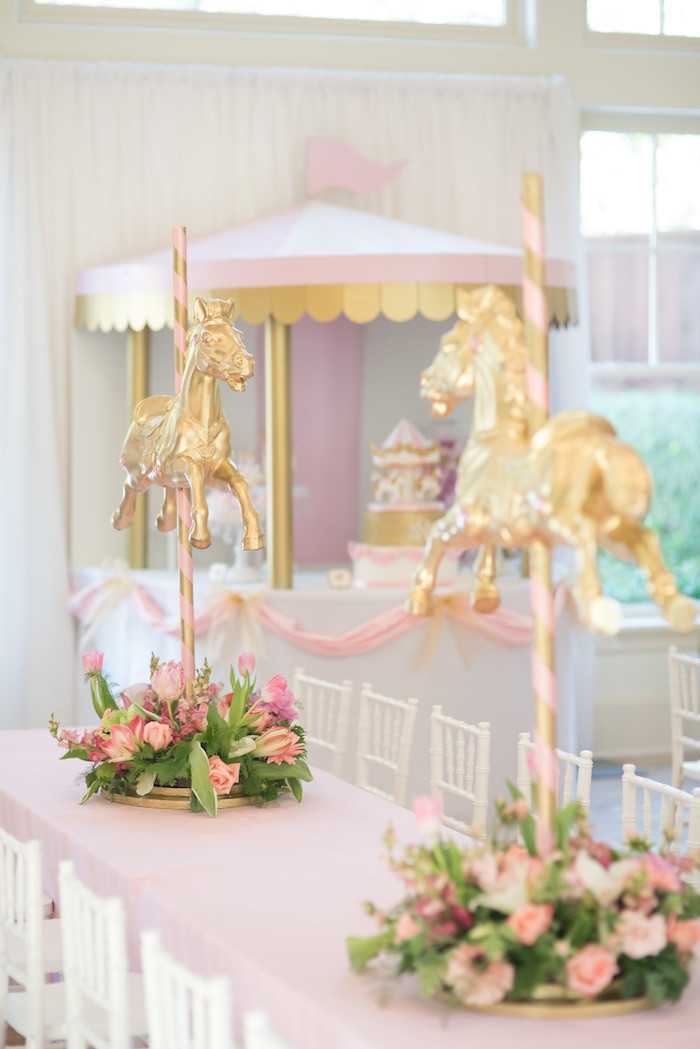 Best ideas about Carousel Birthday Party
. Save or Pin Kara s Party Ideas Pink Carousel Birthday Party Now.
