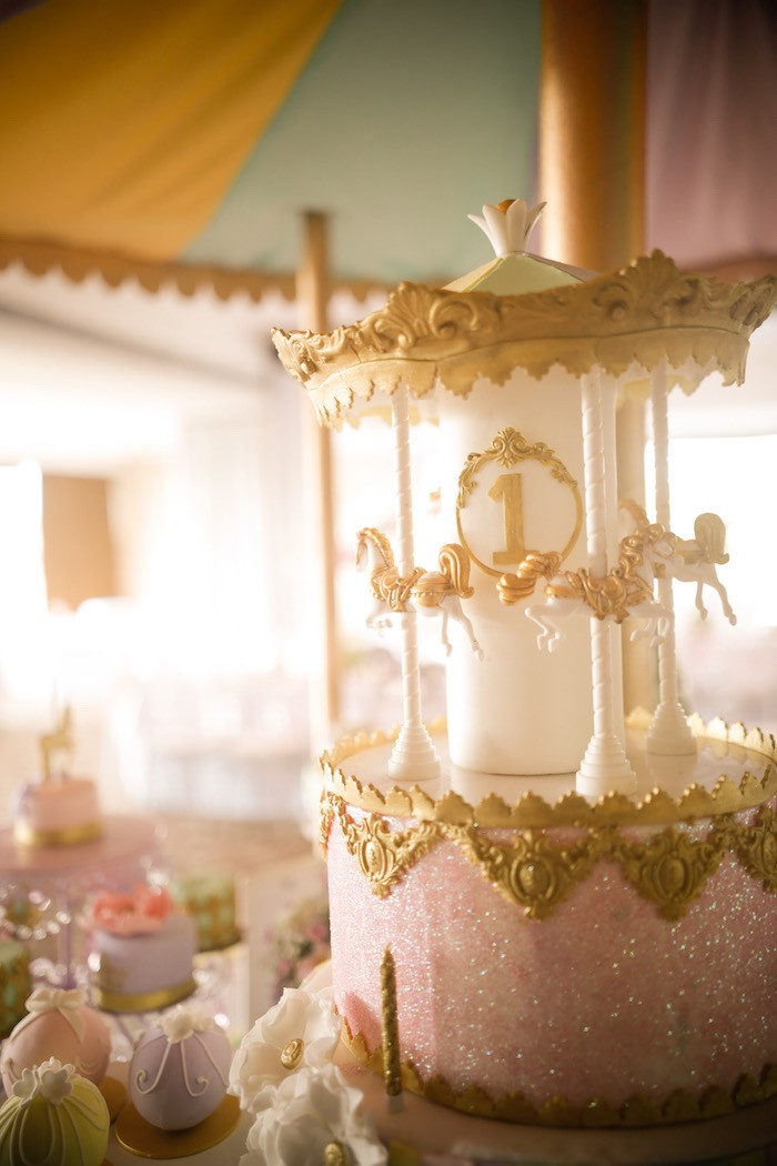 Best ideas about Carousel Birthday Party
. Save or Pin Kara s Party Ideas Gold and Pastel Carousel Birthday Party Now.