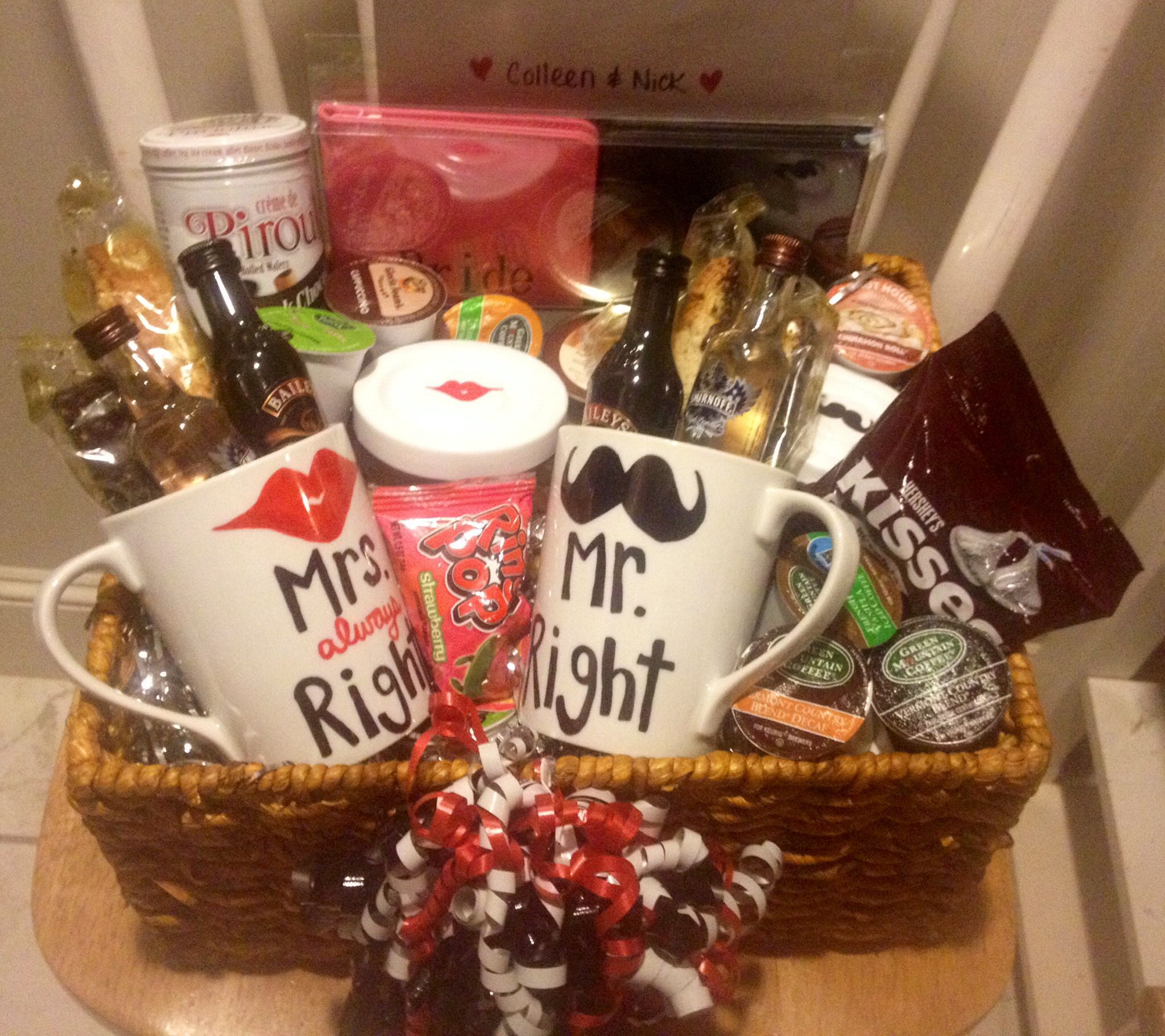 Best ideas about Coffee Mug Gift Basket Ideas
. Save or Pin Coffee themed engagement basket DIY Now.