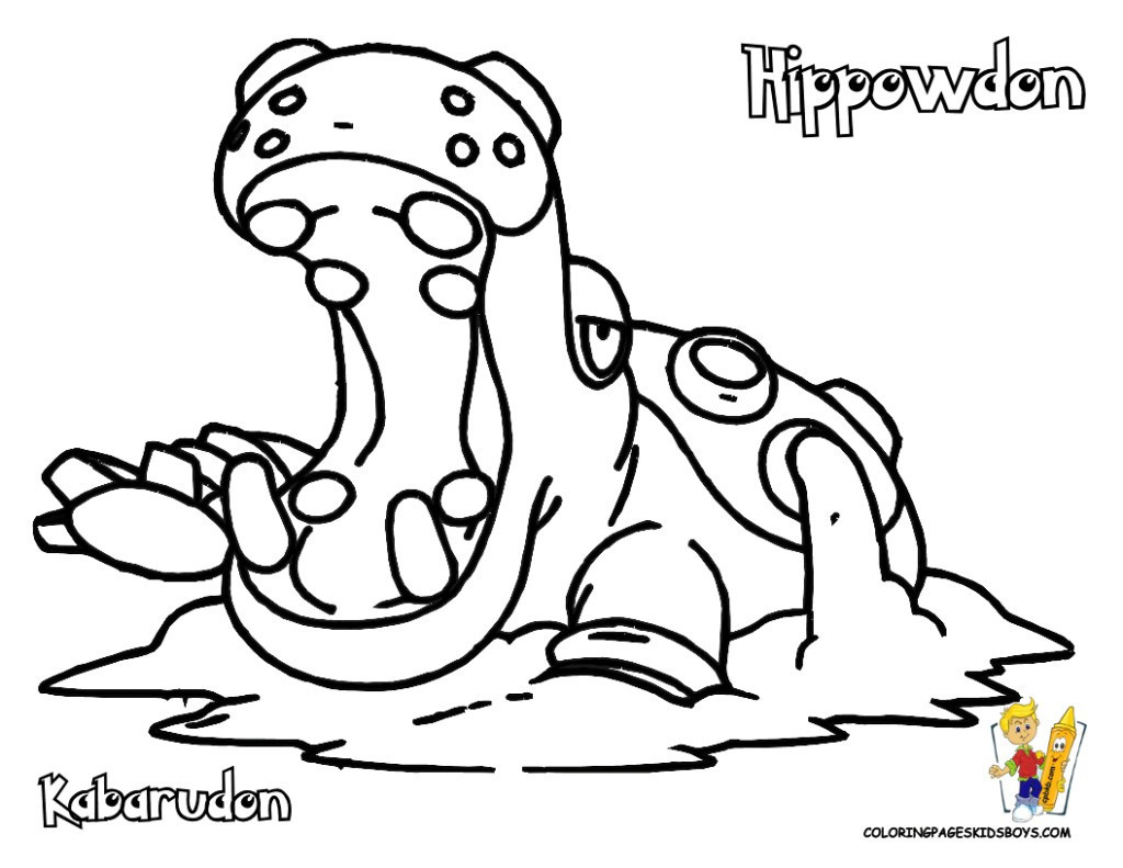 Best ideas about Coloring Pages For Boys Pokemon
. Save or Pin Pokemon Hippowdon Coloring Pages Book For Boys Now.