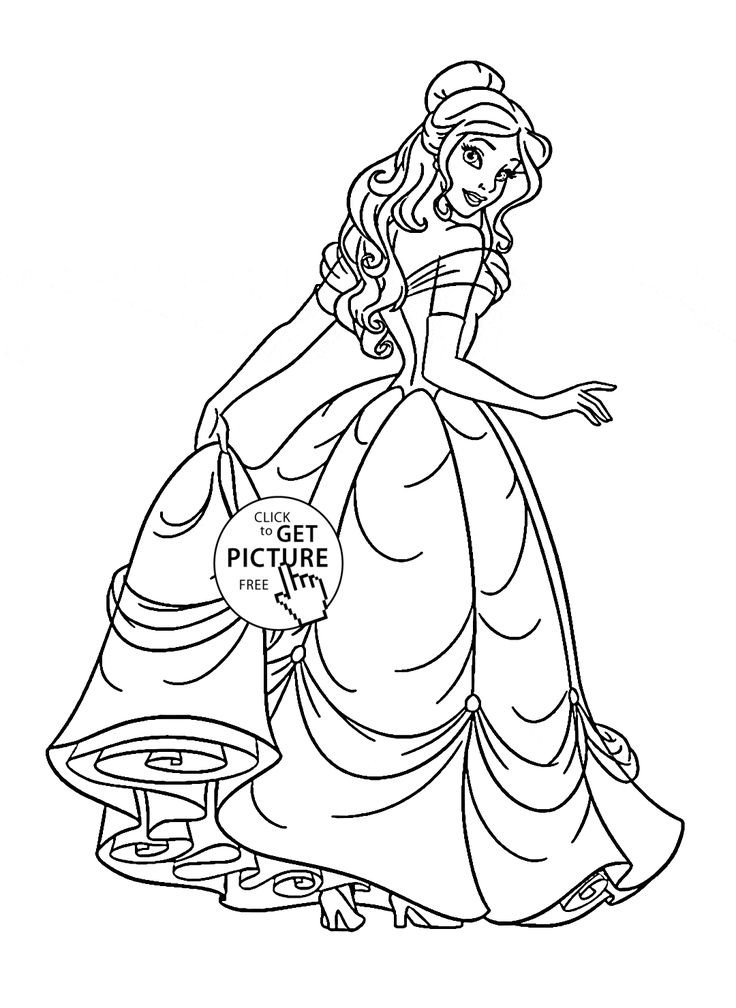Best ideas about Coloring Pages For Girls Disney Princess
. Save or Pin Disney Princess Belle coloring page for kids disney Now.