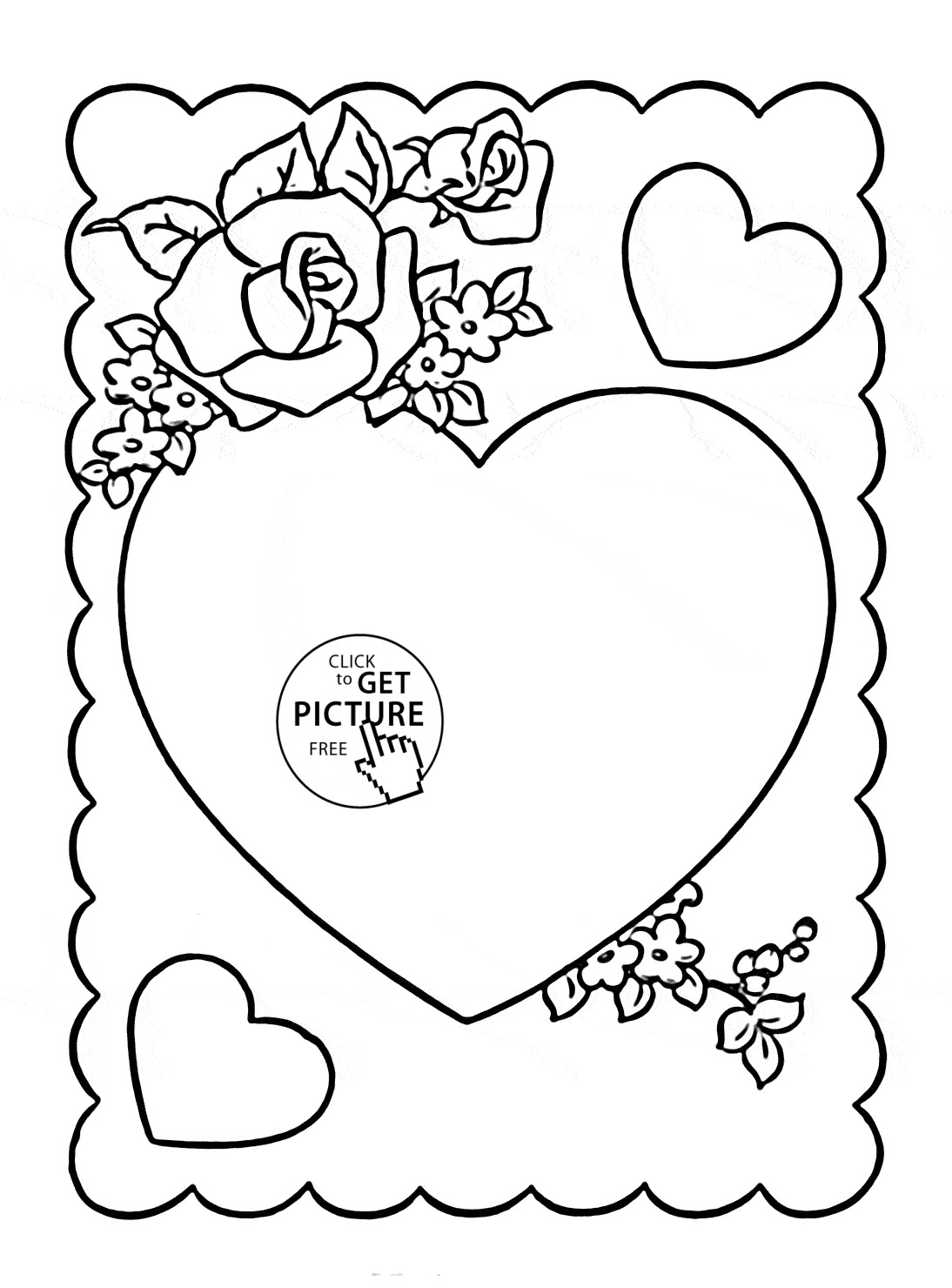 Best ideas about Coloring Pages For Girls Hearts
. Save or Pin Hearts Valentine with Flowers coloring page for kids for Now.