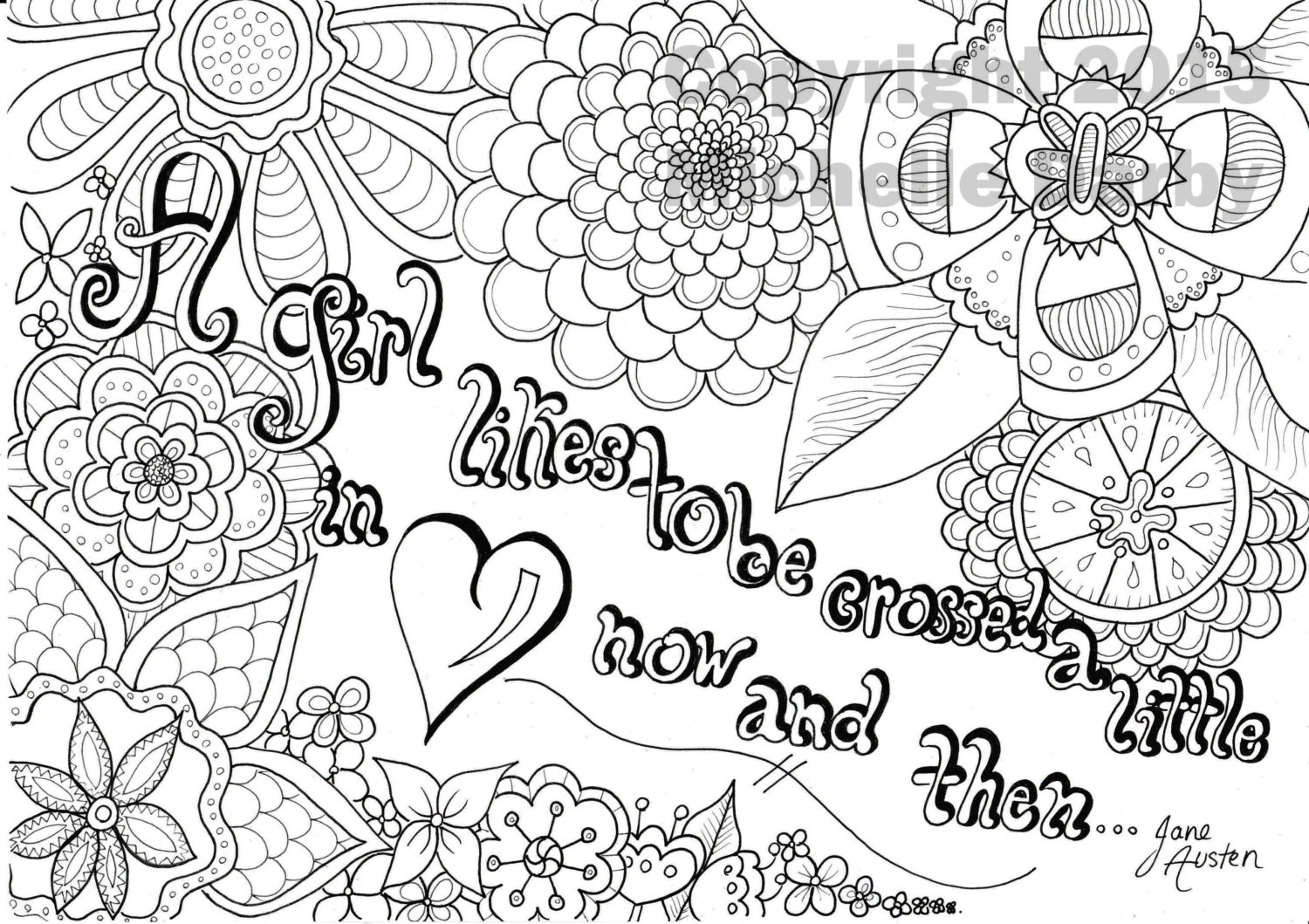 Best ideas about Coloring Pages For Teens Of The Different Meaning Of Colors
. Save or Pin A girl crossed in love Jane Austen quote coloring page Now.