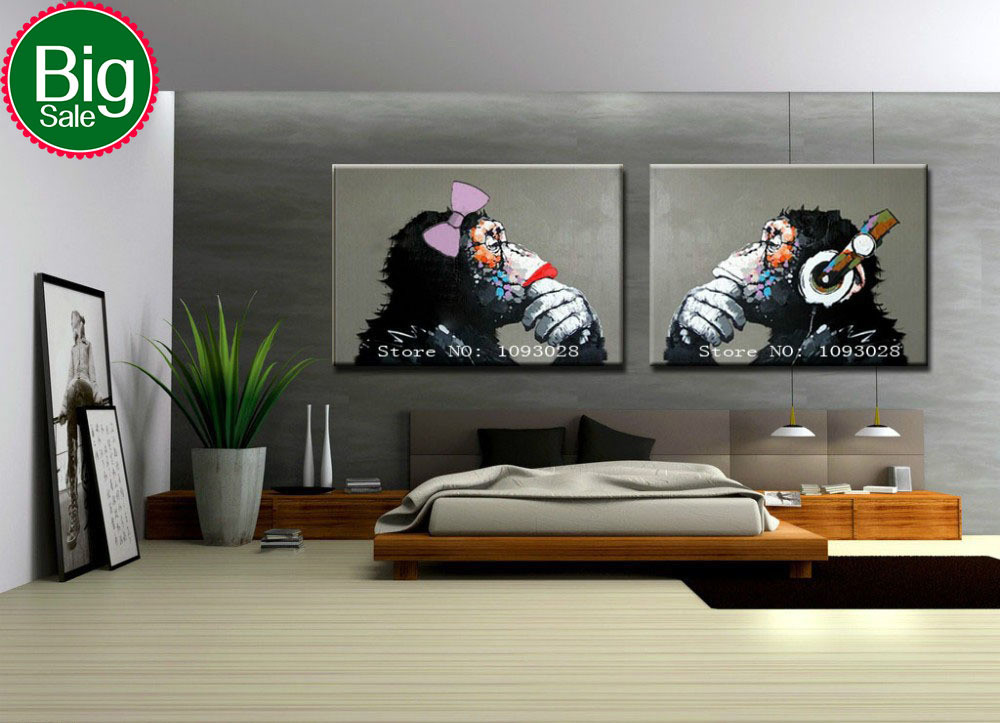 Best ideas about Cool Wall Art
. Save or Pin hand painted gorilla wall art picture living room home Now.