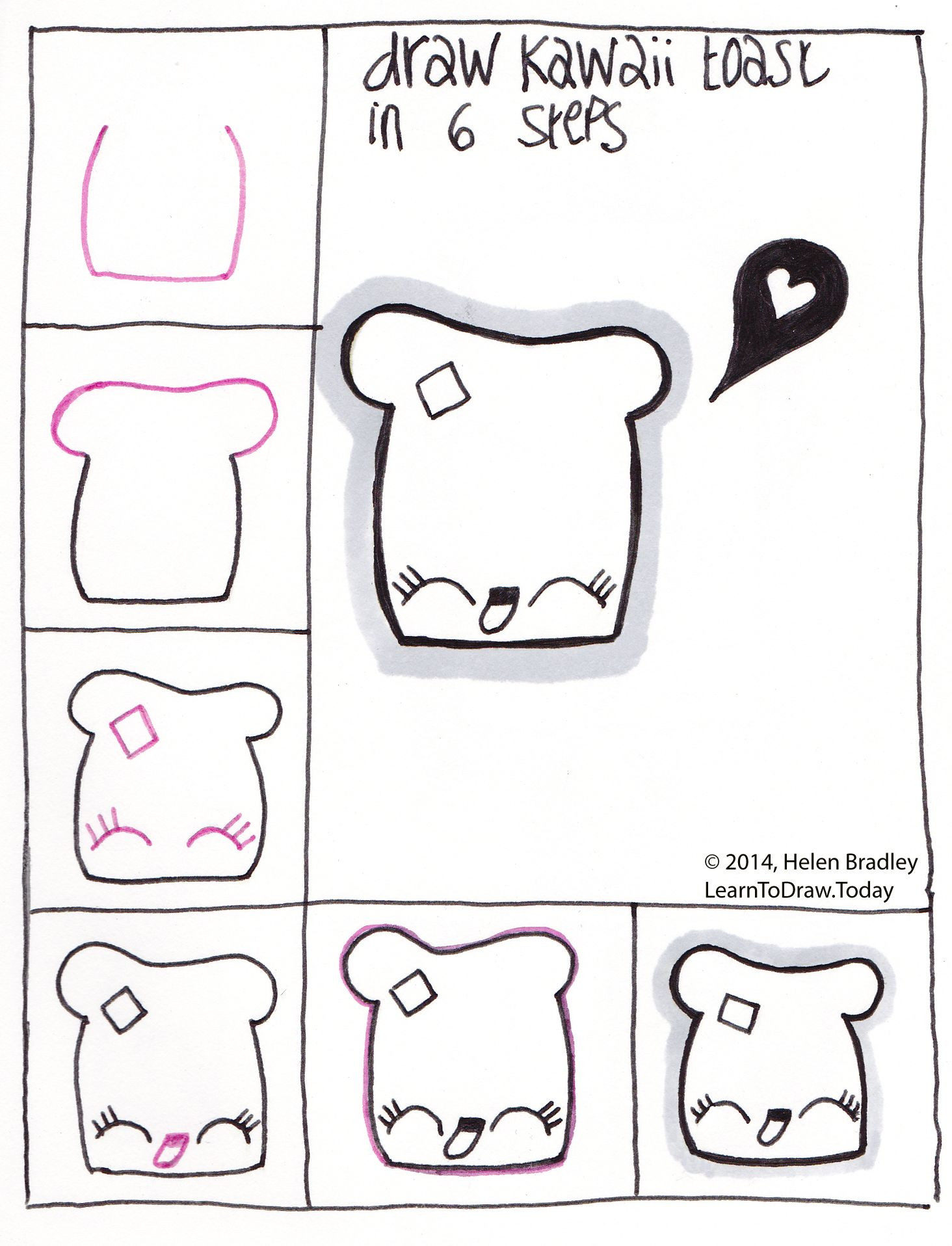 Best ideas about Cute Stuff For Kids
. Save or Pin Draw Kawaii Toast step by step Now.