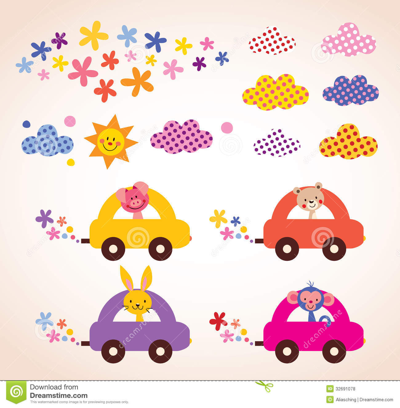 Best ideas about Cute Stuff For Kids
. Save or Pin Cute Animals Driving Cars Kids Stuff Design Elements Set Now.