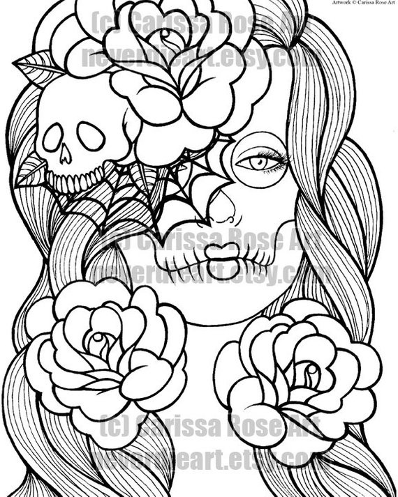 Best ideas about Day Of The Dead Sugar Skull Girls Coloring Pages For Teens
. Save or Pin Digital Download Print Your Own Coloring Book Outline Page Now.