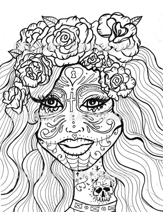 Best ideas about Day Of The Dead Sugar Skull Girls Coloring Pages For Teens
. Save or Pin Items similar to Sugar Skull Girl Day The Dead Coloring Now.