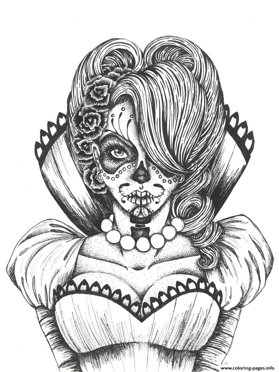 Best ideas about Day Of The Dead Sugar Skull Girls Coloring Pages For Teens
. Save or Pin y Sugar Skull Flowers Coloring Pages Printable Now.