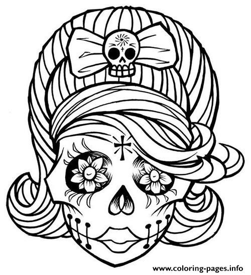 Best ideas about Day Of The Dead Sugar Skull Girls Coloring Pages For Teens
. Save or Pin Sugar Skull Girl Coloring Pages Printable Now.